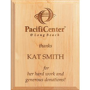 Alder Plaque w/Laser Engraved Into The Wood (9"x12")