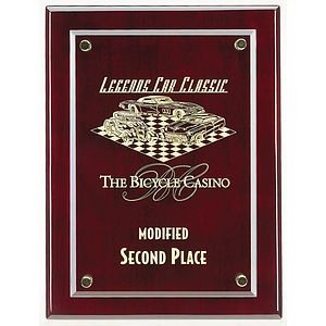 Piano Finished Plaque w/Beveled Glass Top (10"x13")