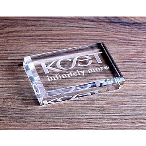 Card Crystal Paperweight (4"x2"x")
