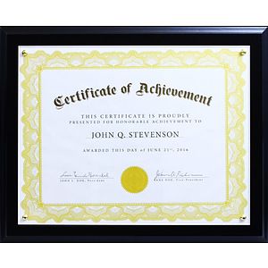 Black Veneer Certificate Plaque