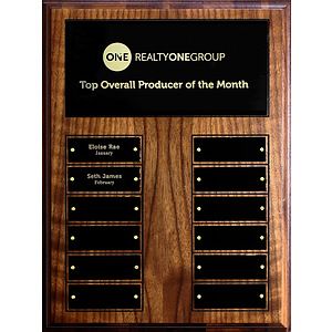 Walnut Eco-Plaque w/12 Perpetual Plaques