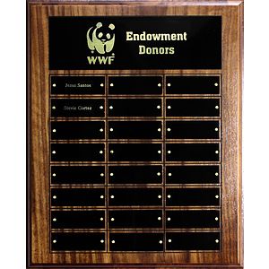 Walnut Eco-Plaque w/24 Perpetual Plaques