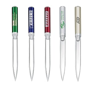 Metal Double Pen Set with Tudor Brass Letter Opener & Brass Rollerball Pen