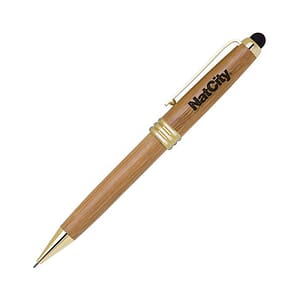 Gold Trim Bamboo Stylus & Mechanical Pencil