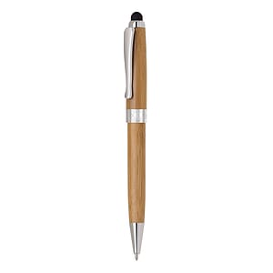 Chrome Trim Bamboo Stylus & Ballpoint Pen