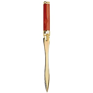 Terrific Timber-11 Letter Opener with Gem-Like Gold Trims