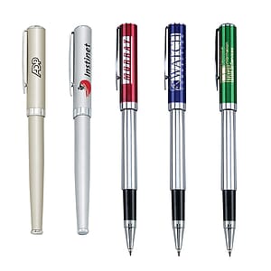 Metal Double Pen Set with Tudor Brass Letter Opener & Brass Rollerball Pen