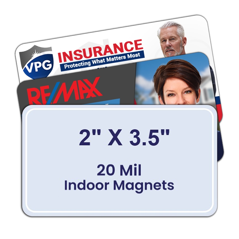 Business Card Magnets 20 Mil Indoor 2x3.5 Round Corner
