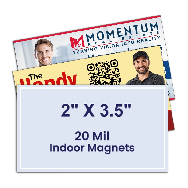 Magnetic Business Card 20 Mil Indoor 2x3.5 Square Corner