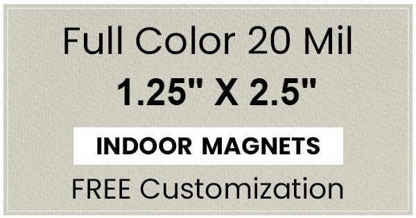 Magnet - 1.25x2.5 Square Corners - 20 Mil
