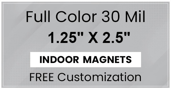 Magnet - 1.25x2.5 Square Corners - 30 Mil