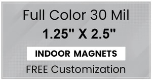 Magnet - 1.25x2.5 Square Corners - 30 Mil