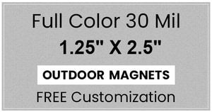 Magnet - 1.25x2.5 Square Corners - 30 Mil - Outdoor Safe