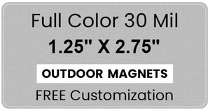 Magnet - 1.25x2.75 Round Corners - 30 Mil - Outdoor Safe