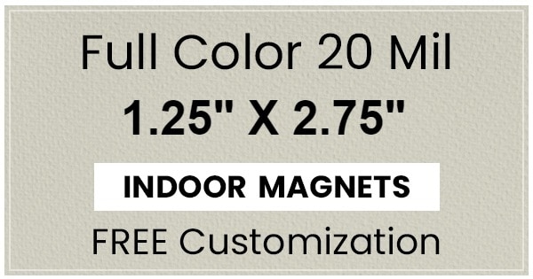 Magnet - 1.25x2.75 Square Corners - 20 mil