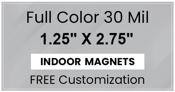 Magnet - 1.25x2.75 Square Corners - 30 Mil