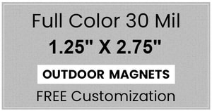 Magnet - 1.25x2.75 Square Corners - 30 Mil - Outdoor Safe