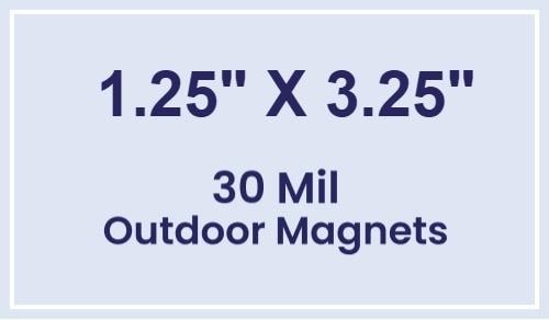 Magnet - 1.25x3.25 Square Corners - 30 Mil - Outdoor Safe