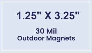 Magnet - 1.25x3.25 Square Corners - 30 Mil - Outdoor Safe