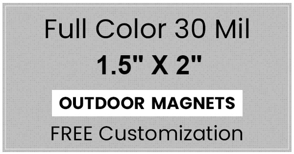 Magnet - 1.5x2 Square Corners - 30 Mil - Outdoor Safe
