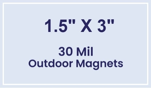 Magnet - 1.5x3 Square Corners - 30 Mil - Outdoor Safe