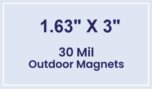 Magnet - 1.625x3 Square Corners - 30 Mil - Outdoor Safe