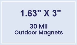 Magnet - 1.625x3 Square Corners - 30 Mil - Outdoor Safe