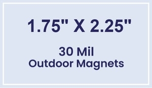 Magnet - 1.75x2.25 Square Corners - 30 Mil - Outdoor Safe
