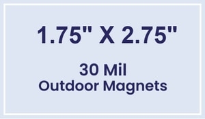 Magnet - 1.75x2.75 Square Corners - 30 Mil - Outdoor Safe