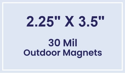 Magnet - 2.25x3.5 Square Corners - 30 Mil - Outdoor Safe