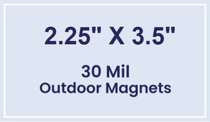 Magnet - 2.25x3.5 Square Corners - 30 Mil - Outdoor Safe