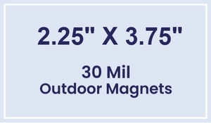 Magnet - 2.25x3.75 Square Corners - 30 Mil - Outdoor Safe