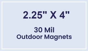 Magnet - 2.25x4 Square Corners - 30 Mil - Outdoor Safe