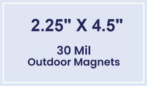 Magnet - 2.25x4.5 Square Corners - 30 Mil - Outdoor Safe