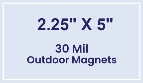 Magnet - 2.25x5 Square Corners - 30 Mil - Outdoor Safe