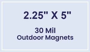Magnet - 2.25x5 Square Corners - 30 Mil - Outdoor Safe