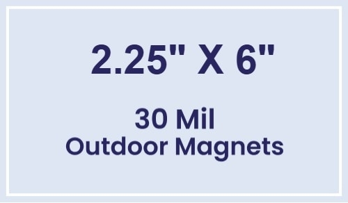 Magnet - 2.25x6 Square Corners - 30 Mil - Outdoor Safe