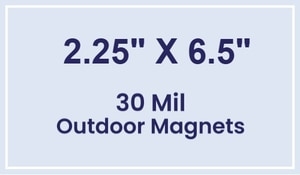 Magnet - 2.25x6.5 Square Corners - 30 Mil - Outdoor Safe