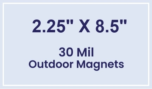 Magnet - 2.25x8.5 Square Corners - 30 Mil - Outdoor Safe