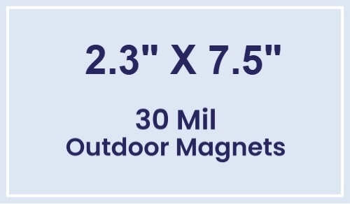 Magnet - 2.3x7.5 Square Corners - 30 Mil - Outdoor Safe
