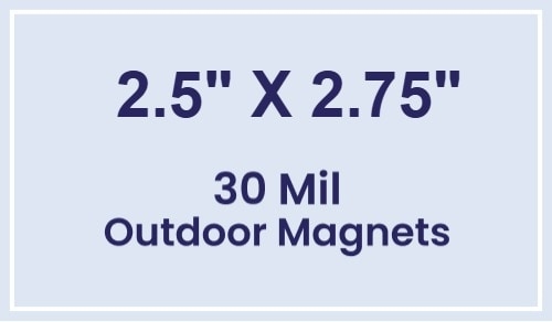 Magnet - 2.5x2.75 Square Corners - 30 Mil - Outdoor Safe