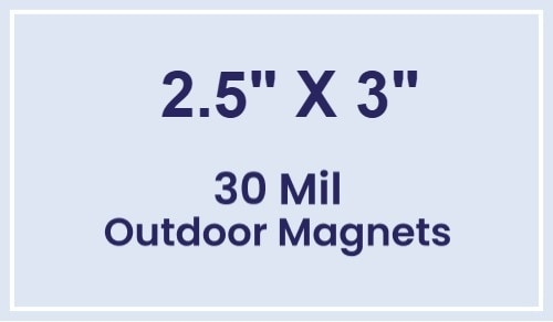 Magnet - 2.5x3 Square Corners - 30 Mil - Outdoor Safe