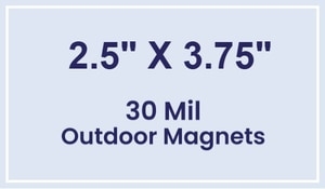 Magnet - 2.5x3.75 Square Corners - 30 Mil - Outdoor Safe