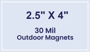 Magnet - 2.5x4 Square Corners - 30 Mil - Outdoor Safe