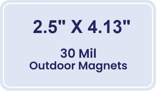 2.5x4.125 Round Corners Outdoor Magnets - 30 Mil