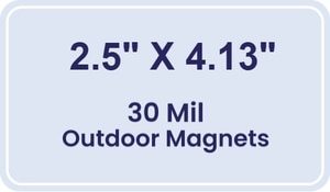 2.5x4.125 Round Corners Outdoor Magnets - 30 Mil
