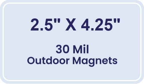 Magnet - 2.5x4.25 Round Corners - 30 Mil - Outdoor Safe