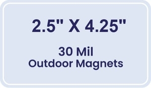 Magnet - 2.5x4.25 Round Corners - 30 Mil - Outdoor Safe