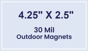 Magnet - 2.5x4.25 Square Corners - 30 Mil - Outdoor Safe