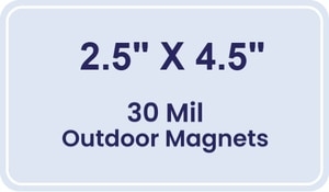 Magnet - 2.5x4.5 Round Corner - 30 Mil - Outdoor Safe